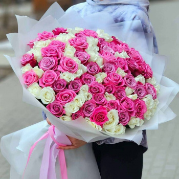 Букет из 101 розы в упаковке