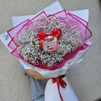 Букет гипсофил + Raffaello